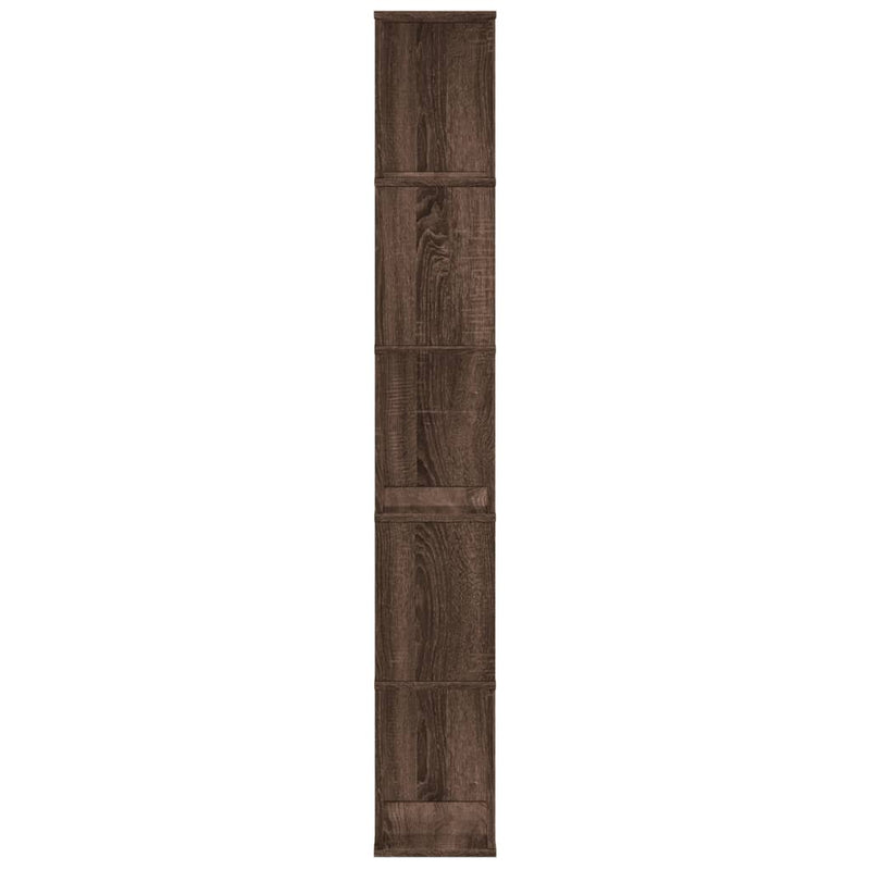 vidaXL 5 szintes barna tölgy szerelt fa könyvespolc 45x23,5x162,5 cm