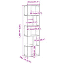 vidaXL 5 szintes barna tölgy szerelt fa könyvespolc 45x23,5x162,5 cm