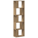 vidaXL 5 szintes kézműves tölgy színű fa könyvespolc 45x23,5x162,5 cm