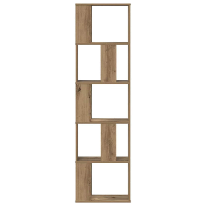 vidaXL 5 szintes kézműves tölgy színű fa könyvespolc 45x23,5x162,5 cm