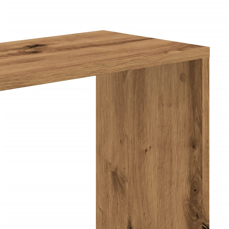 vidaXL 5 szintes kézműves tölgy színű fa könyvespolc 45x23,5x162,5 cm