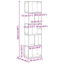 vidaXL 5 szintes kézműves tölgy színű fa könyvespolc 45x23,5x162,5 cm