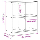 vidaXL betonszürke szerelt fa könyvespolc 68,5 x 32 x 75 cm