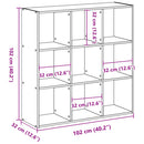 vidaXL betonszürke szerelt fa könyvespolc 102 x 32 x 102 cm