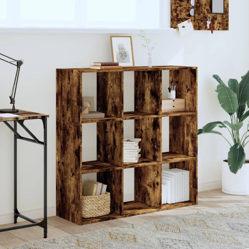vidaXL füstös tölgy színű szerelt fa könyvespolc 102 x 32 x 102 cm