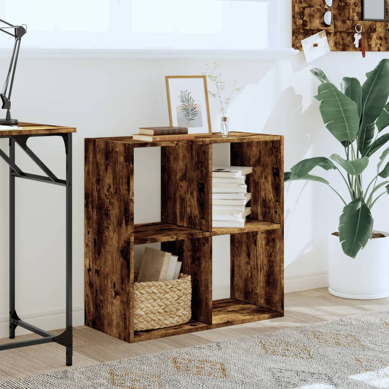 vidaXL füstös tölgy színű szerelt fa könyvespolc 68,5 x 32 x 68,5 cm