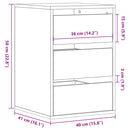 vidaXL szürke sonoma színű szerelt fa fiókos sarokszekrény 40x41x58 cm