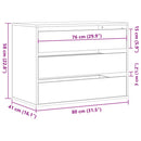 vidaXL fekete szerelt fa fiókos sarokszekrény 80 x 41 x 58 cm