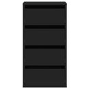 vidaXL fekete szerelt fa fiókos sarokszekrény 40 x 41 x 76 cm