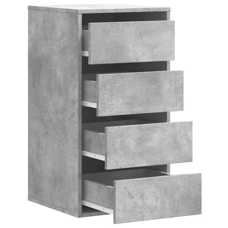 vidaXL betonszürke szerelt fa fiókos sarokszekrény 40 x 41 x 76 cm