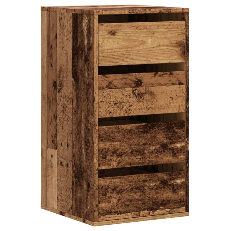 vidaXL antik fa színű szerelt fa fiókos sarokszekrény 40 x 41 x 76 cm