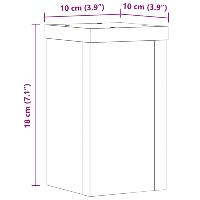 vidaXL 2 db fekete szerelt fa növénytartó állvány 10 x 10 x 18 cm