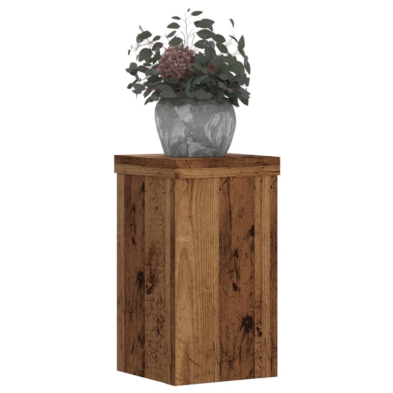 vidaXL 2 db antik fa színű szerelt fa növénytartó állvány 10x10x18 cm