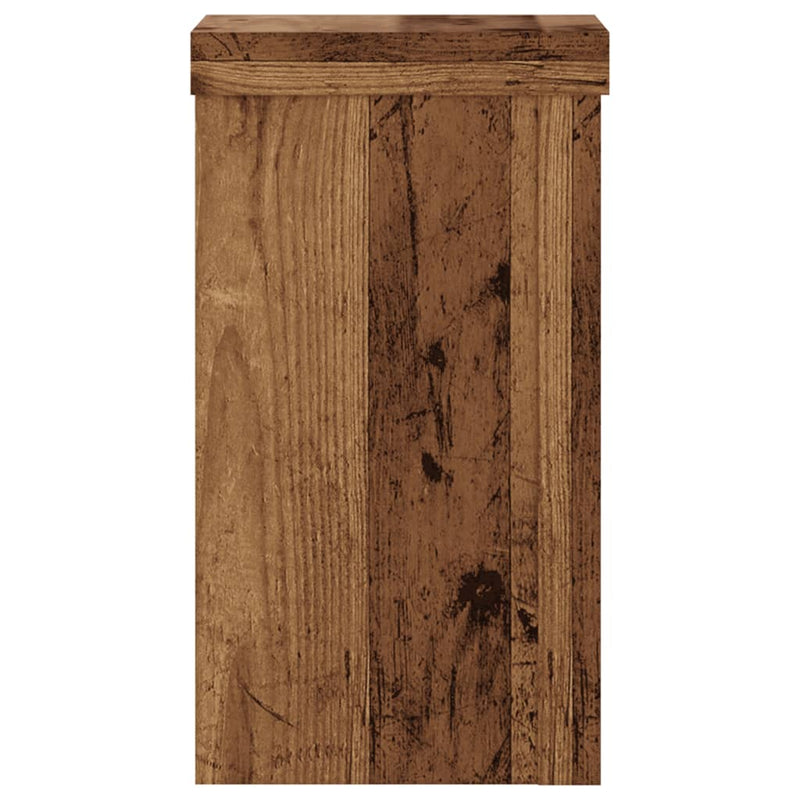 vidaXL 2 db antik fa színű szerelt fa növénytartó állvány 10x10x18 cm