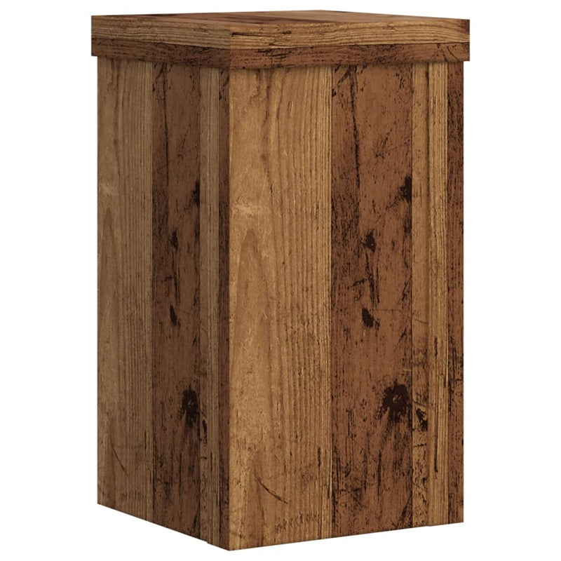 vidaXL 2 db antik fa színű szerelt fa növénytartó állvány 10x10x18 cm