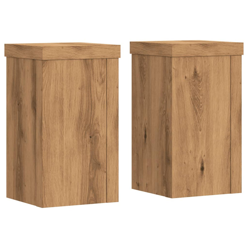 vidaXL 2 db kézműves tölgy szerelt fa növénytartó állvány 10x10x18 cm