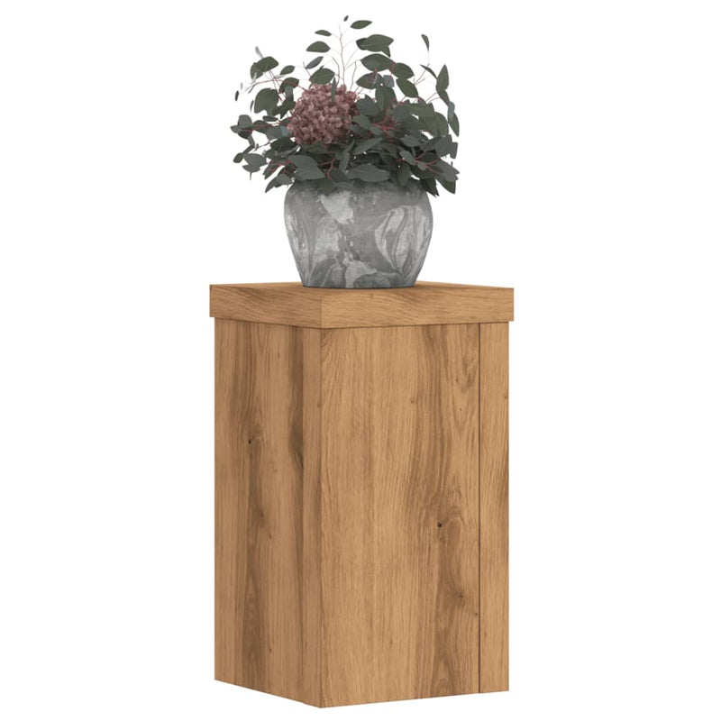 vidaXL 2 db kézműves tölgy szerelt fa növénytartó állvány 10x10x18 cm