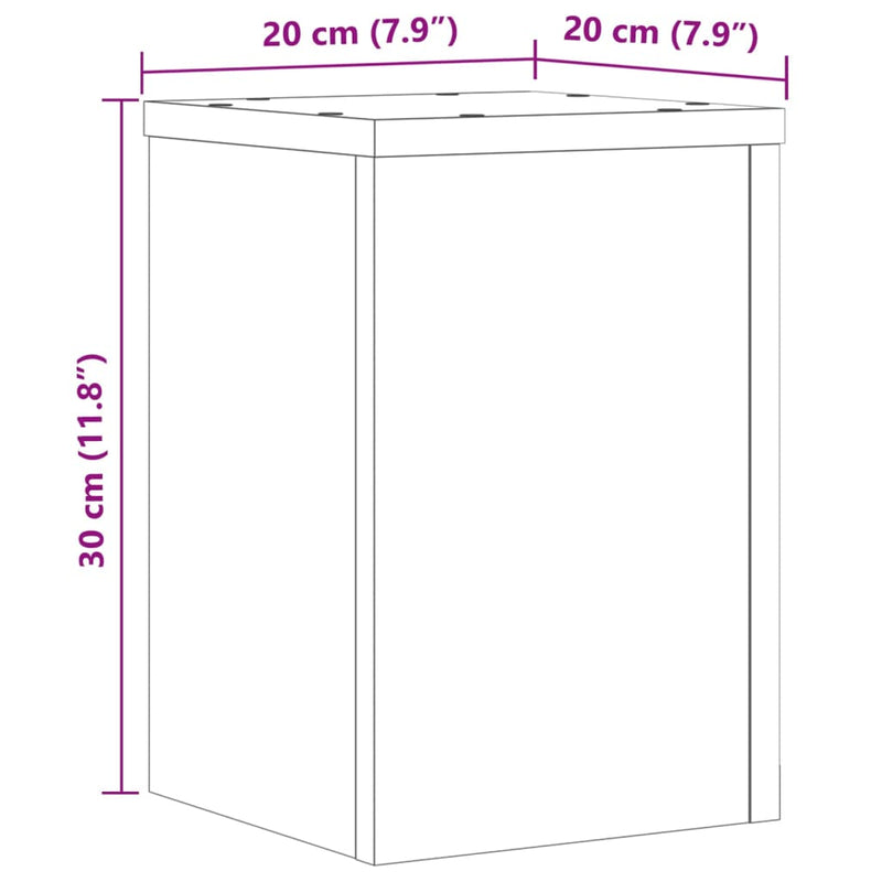 vidaXL 2 db füstös tölgy szerelt fa növénytartó állvány 20 x 20 x 30cm
