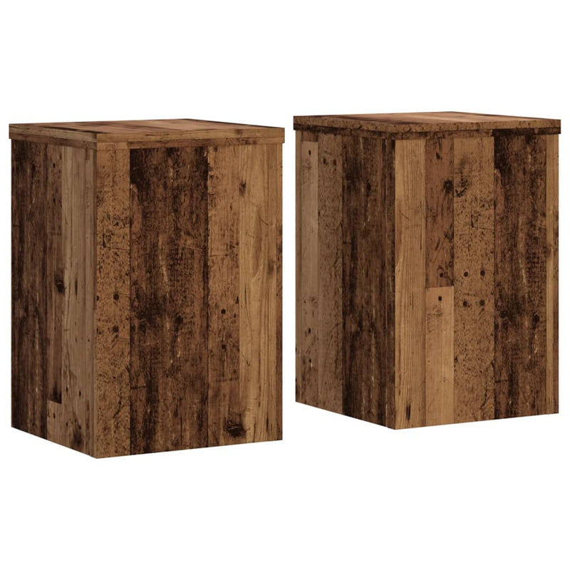 vidaXL 2 db antik fa színű szerelt fa növénytartó állvány 20x20x30 cm