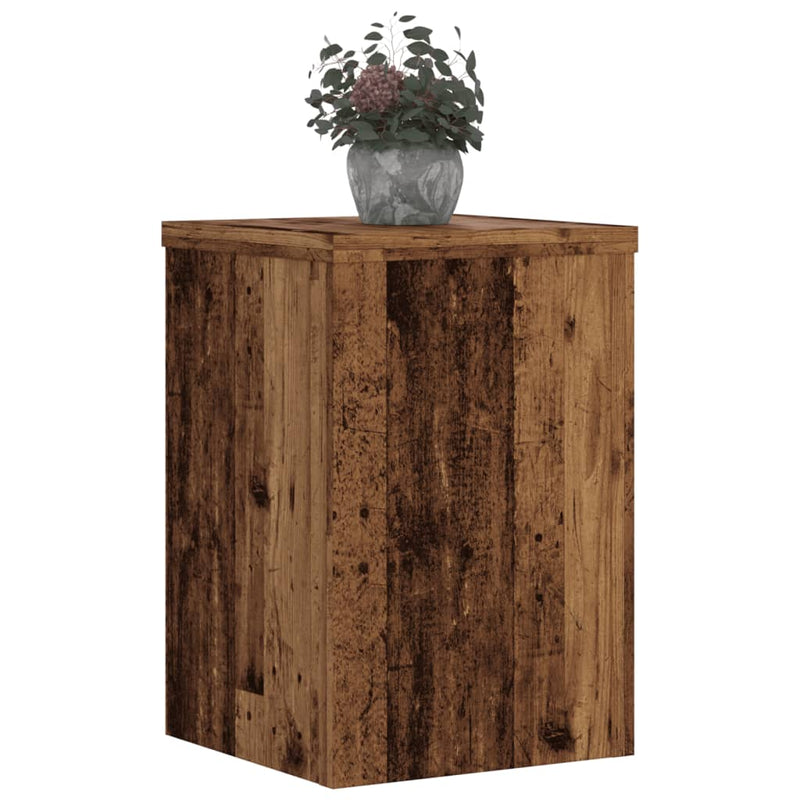 vidaXL 2 db antik fa színű szerelt fa növénytartó állvány 20x20x30 cm