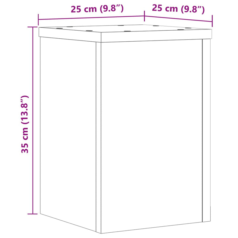 vidaXL 2 db fehér szerelt fa növénytartó állvány 25 x 25 x 35 cm