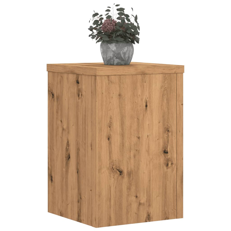 vidaXL 2 db kézműves tölgy szerelt fa növénytartó állvány 25x25x35 cm