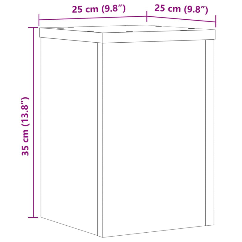 vidaXL 2 db kézműves tölgy szerelt fa növénytartó állvány 25x25x35 cm
