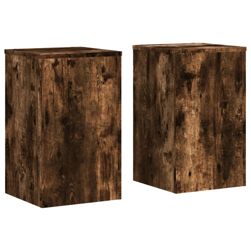 vidaXL 2 db füstös tölgy szerelt fa növénytartó állvány 30x30x50 cm