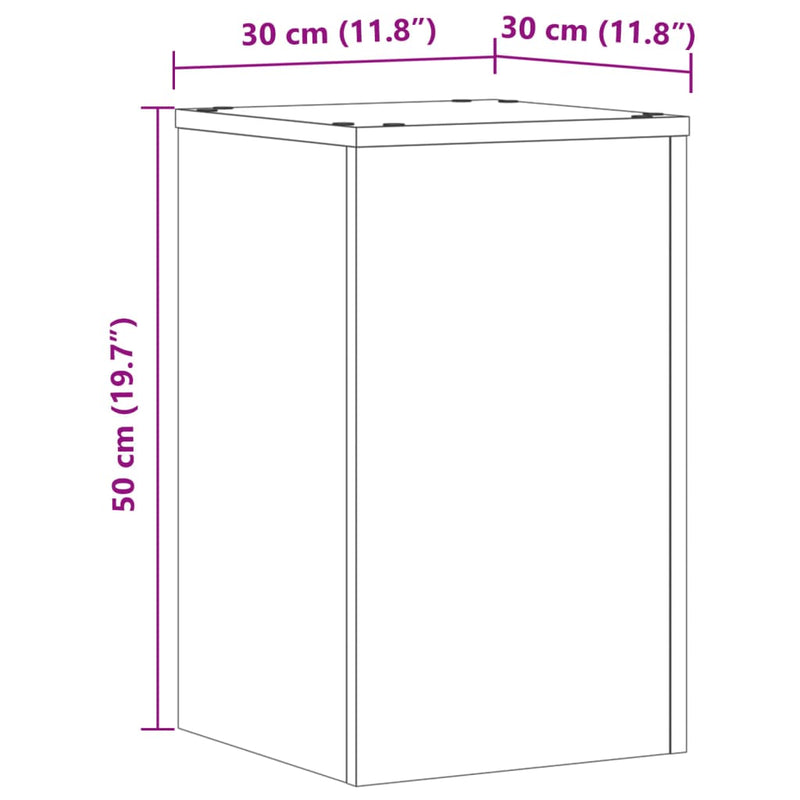 vidaXL 2 db füstös tölgy szerelt fa növénytartó állvány 30x30x50 cm