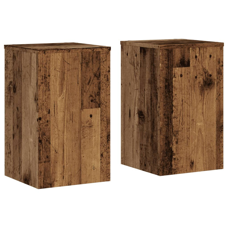 vidaXL 2 db antik fa színű szerelt fa növénytartó állvány 30x30x50 cm