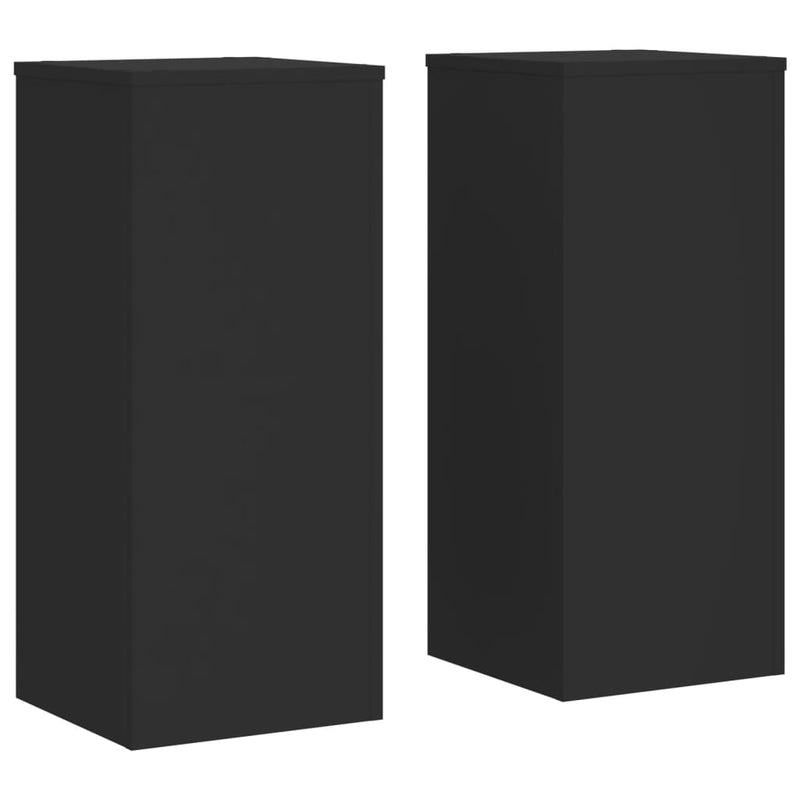 vidaXL 2 db fekete szerelt fa növénytartó állvány 30 x 30 x 70 cm