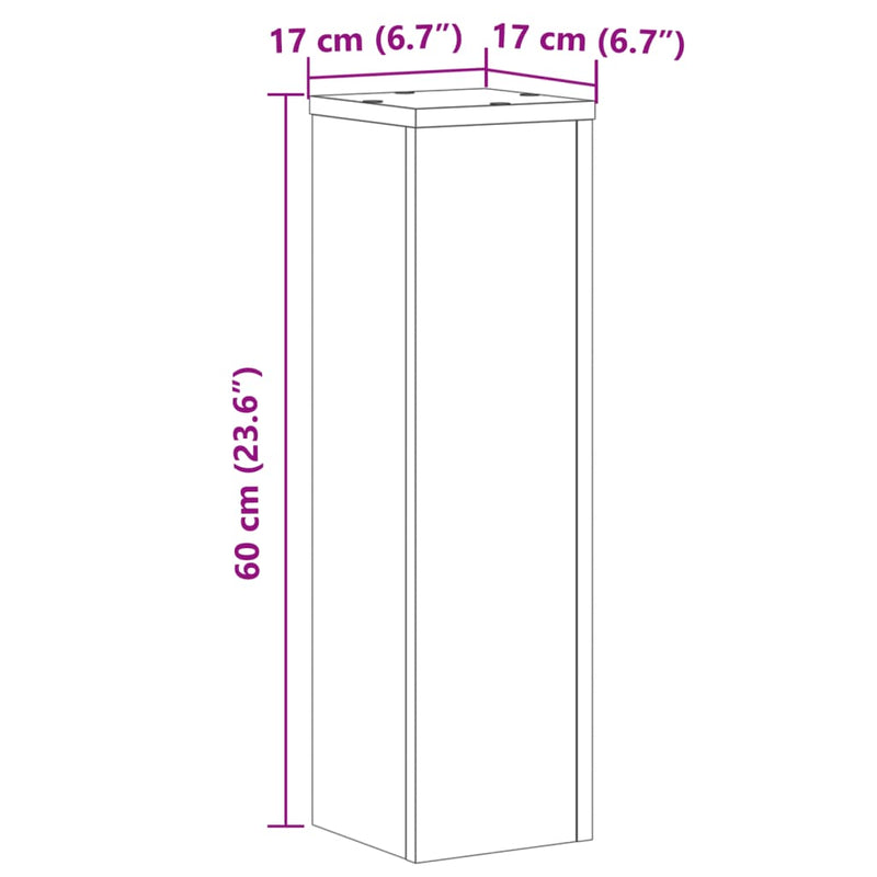 vidaXL 2 db sonoma tölgy szerelt fa növénytartó állvány 17 x 17 x 60cm