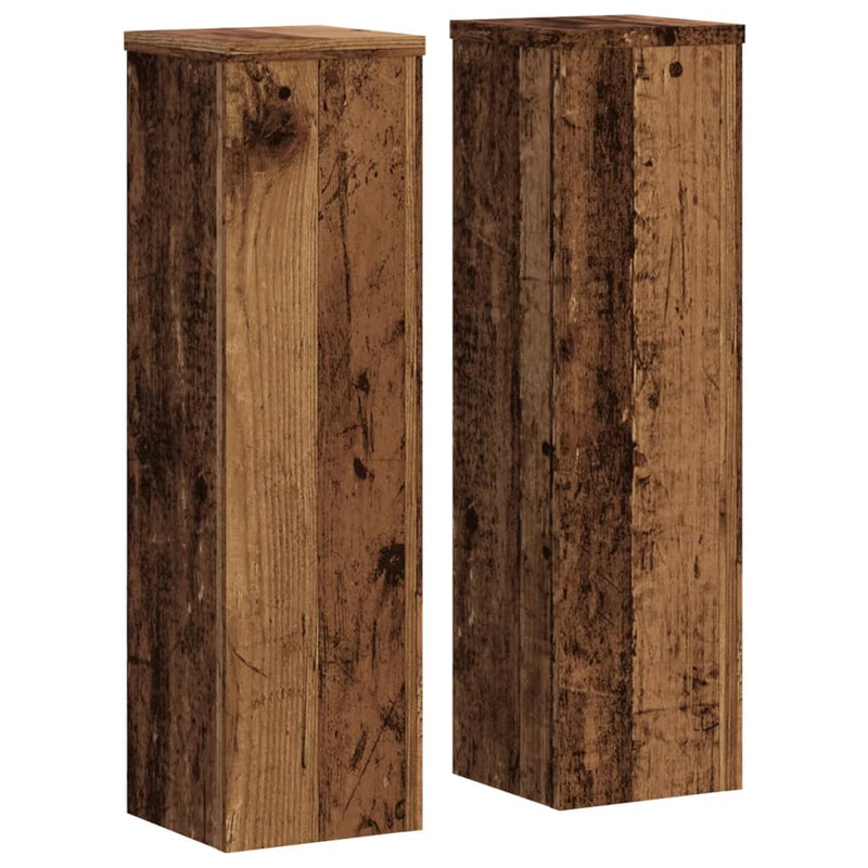 vidaXL 2 db antik fa színű szerelt fa növénytartó állvány 17x17x60 cm