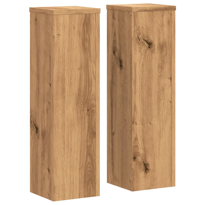 vidaXL 2 db kézműves tölgy szerelt fa növénytartó állvány 17x17x60 cm