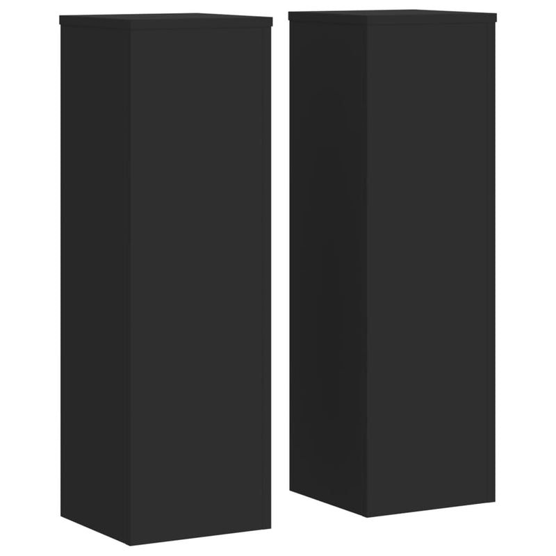 vidaXL 2 db fekete szerelt fa növénytartó állvány 25 x 25 x 80 cm