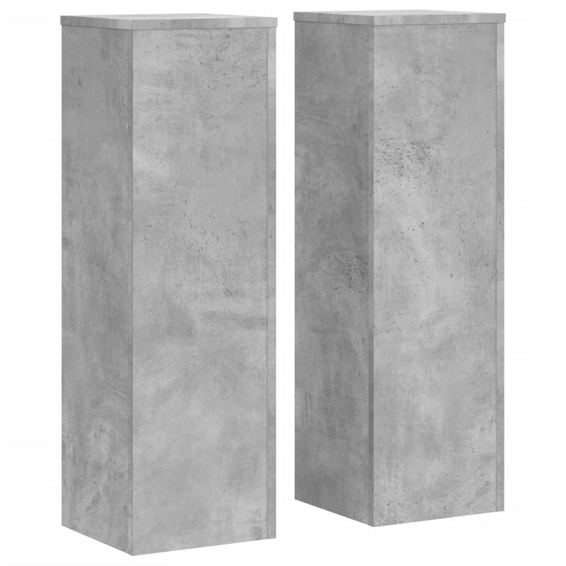 vidaXL 2 db betonszürke szerelt fa növénytartó állvány 25 x 25 x 80 cm