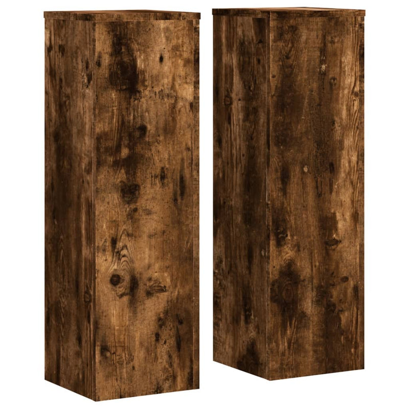 vidaXL 2 db füstös tölgy szerelt fa növénytartó állvány 25 x 25 x 80cm