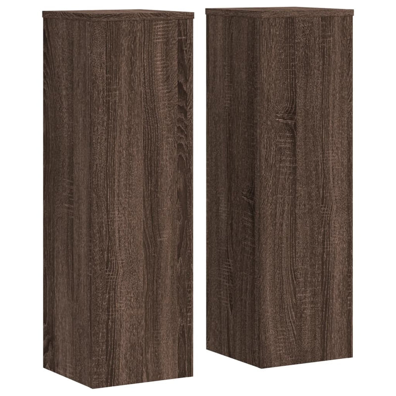 vidaXL 2 db barna tölgy szerelt fa növénytartó állvány 25 x 25 x 80 cm