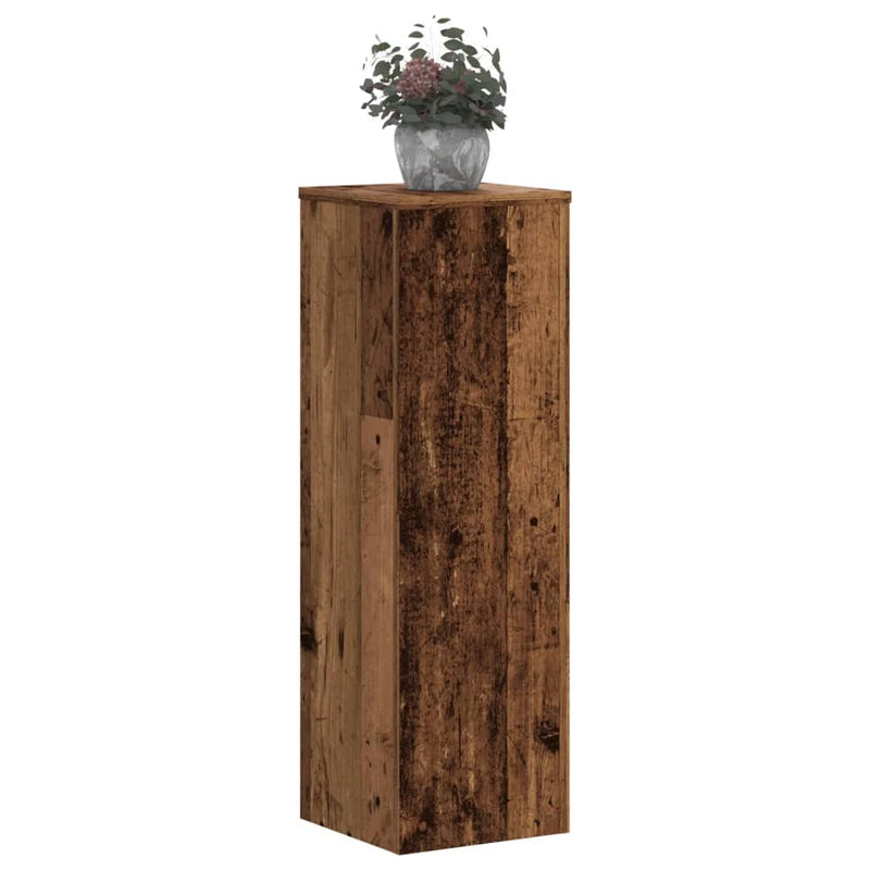 vidaXL 2 db antik fa színű szerelt fa növénytartó állvány 25x25x80 cm