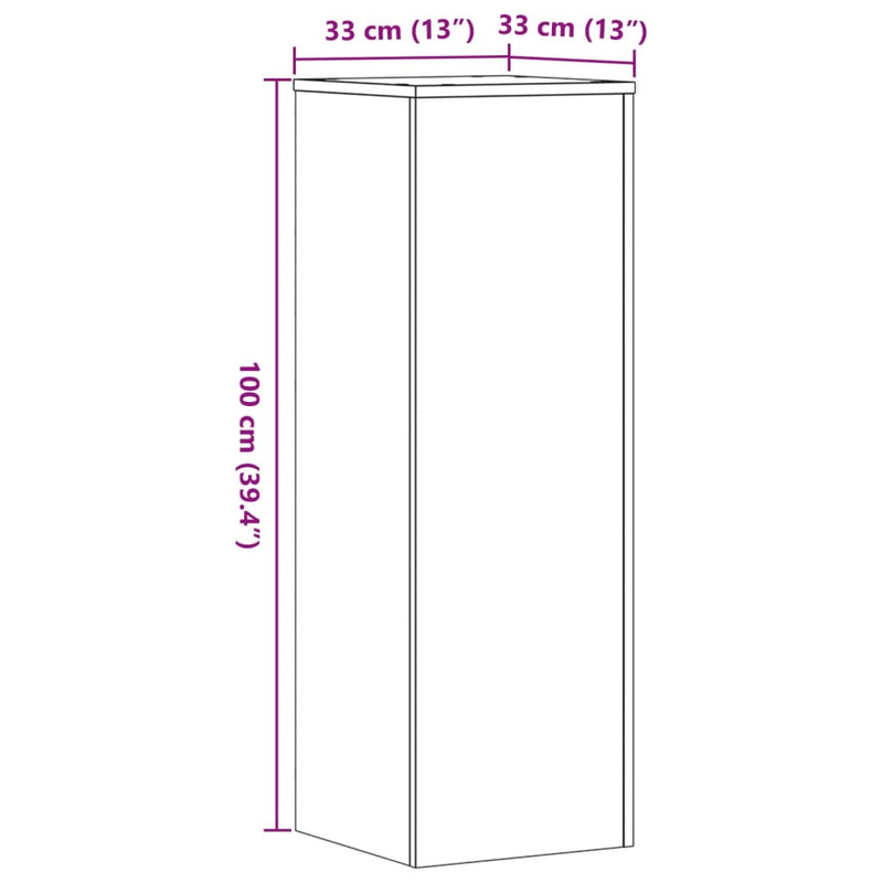 vidaXL barna tölgy színű szerelt fa növényállvány 33 x 33 x 100 cm