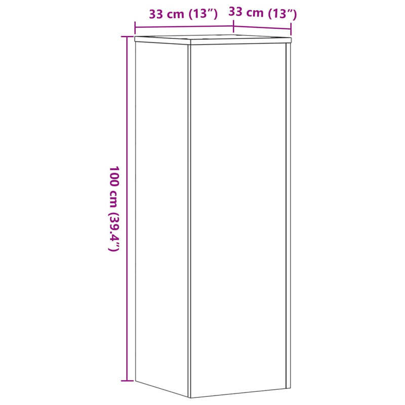 vidaXL antik fa színű szerelt fa növényállvány 33 x 33 x 100 cm