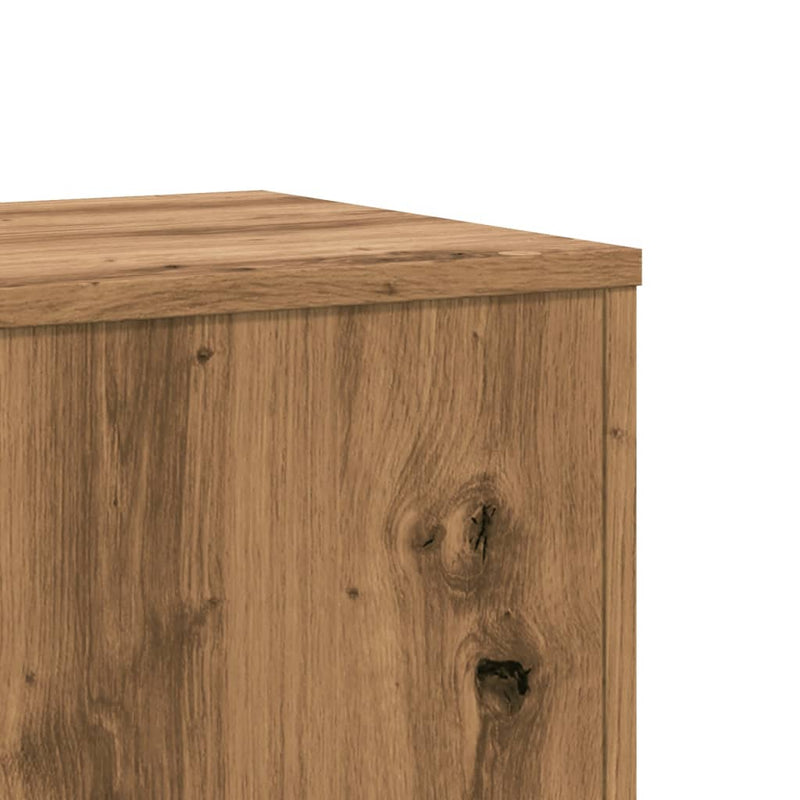 vidaXL kézműves tölgy színű szerelt fa növényállvány 33 x 33 x 100 cm