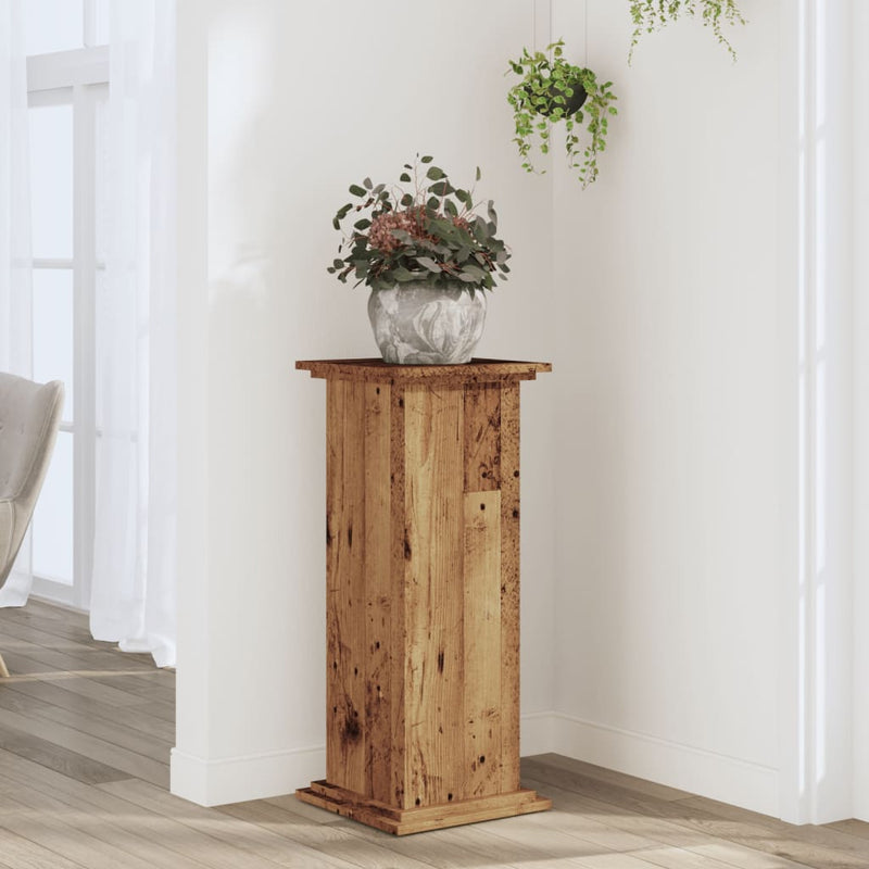 vidaXL antik fa színű szerelt fa növényállvány 33 x 33 x 80 cm