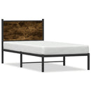 vidaXL füstös tölgy színű fém ágykeret matrac nélkül 80 x 200 cm