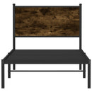vidaXL füstös tölgy színű fém ágykeret matrac nélkül 80 x 200 cm