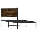 vidaXL füstös tölgy színű fém ágykeret matrac nélkül 90 x 200 cm