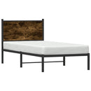 vidaXL füstös tölgy színű fém ágykeret matrac nélkül 90 x 200 cm