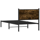 vidaXL füstös tölgy színű fém ágykeret matrac nélkül 90 x 200 cm
