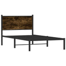 vidaXL füstös tölgy színű fém ágykeret matrac nélkül 100 x 190 cm