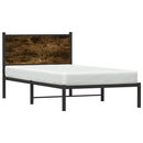 vidaXL füstös tölgy színű fém ágykeret matrac nélkül 100 x 190 cm